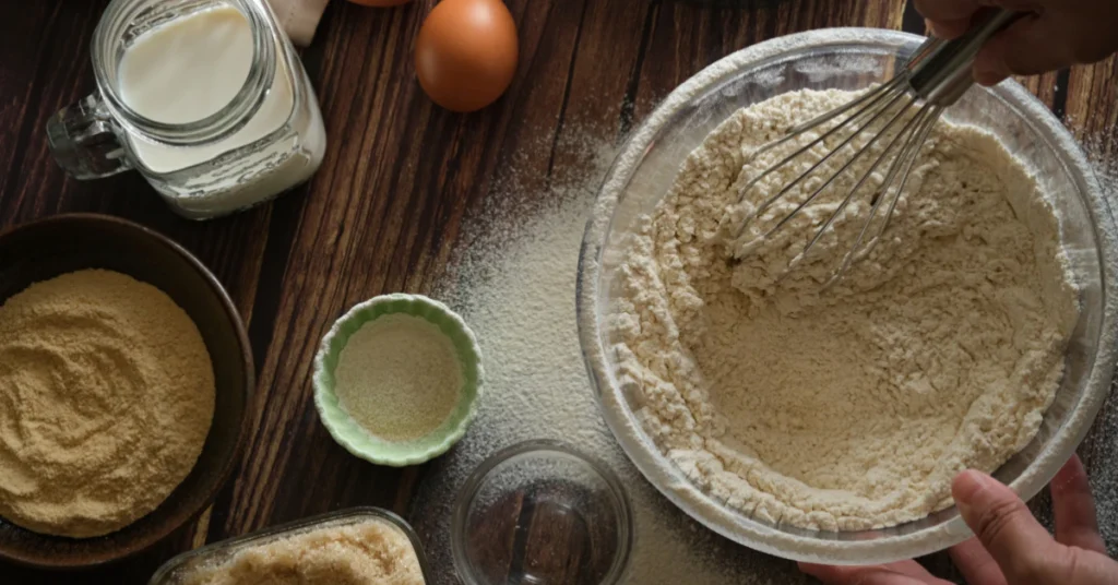 Pouring baking soda into shallow bowl for fridge odor